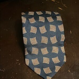 Giorgio Armani Blue and Tan Patterned Tie